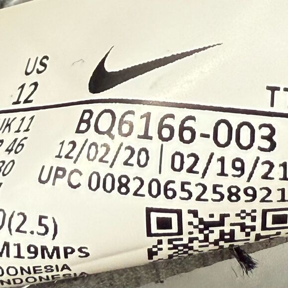 Nike React Element 55 Black White athletic sneaker shoes size 12 - Picture 7 of 8